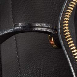 Pre Owned Furla Black Leather Piper Dome Satchel