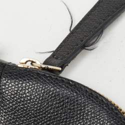 Pre Owned Furla Black Leather Piper Dome Satchel