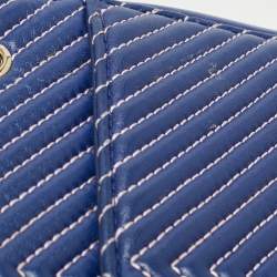 Pre Owned Furla Blue Quilted Leather Pop Star Shoulder Bag