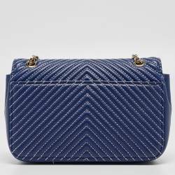 Pre Owned Furla Blue Quilted Leather Pop Star Shoulder Bag