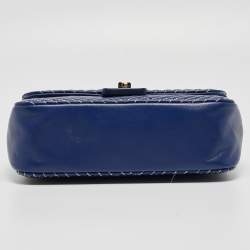 Pre Owned Furla Blue Quilted Leather Pop Star Shoulder Bag