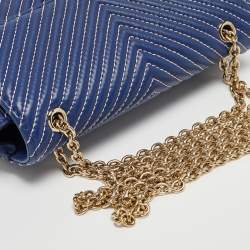 Pre Owned Furla Blue Quilted Leather Pop Star Shoulder Bag