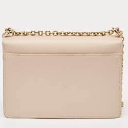 Pre Owned Furla Beige Leather Bakare Flip Lock Shoulder Bag