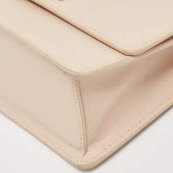 Pre Owned Furla Beige Leather Bakare Flip Lock Shoulder Bag