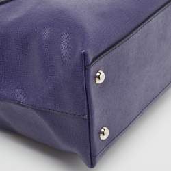 Pre Owned Furla Blue Leather Middle Zip Tote