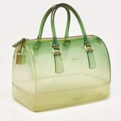 Pre Owned Furla Green Rubber Candy Satchel Bag