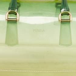 Pre Owned Furla Green Rubber Candy Satchel Bag