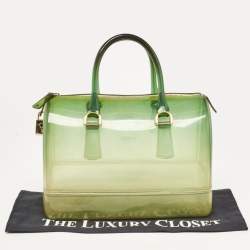 Pre Owned Furla Green Rubber Candy Satchel Bag