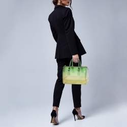 Pre Owned Furla Green Rubber Candy Satchel Bag