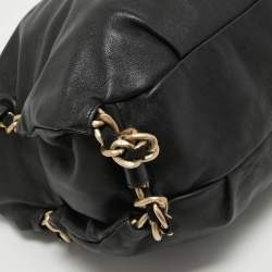 Furla Black Leather Chain Detail Hobo