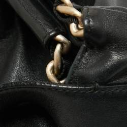 Furla Black Leather Chain Detail Hobo