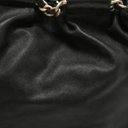 Furla Black Leather Chain Detail Hobo