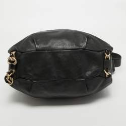 Furla Black Leather Chain Detail Hobo