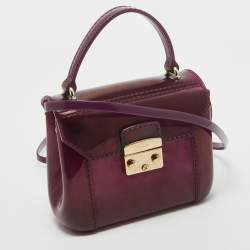 Pre Owned Furla Purple Rubber Mini Candy Bon Bon Crossbody Bag