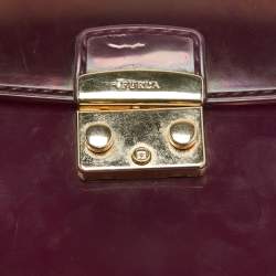 Pre Owned Furla Purple Rubber Mini Candy Bon Bon Crossbody Bag