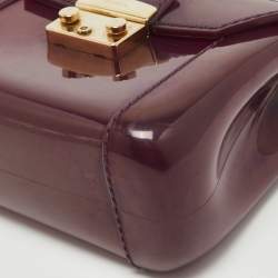Pre Owned Furla Purple Rubber Mini Candy Bon Bon Crossbody Bag