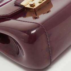 Pre Owned Furla Purple Rubber Mini Candy Bon Bon Crossbody Bag