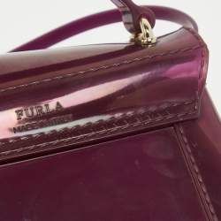 Pre Owned Furla Purple Rubber Mini Candy Bon Bon Crossbody Bag