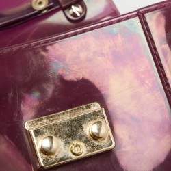 Pre Owned Furla Purple Rubber Mini Candy Bon Bon Crossbody Bag
