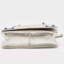 Pre Owned Furla Silver Leather Diana Shoulder Bag