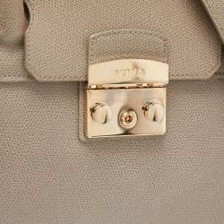 Pre Owned Furla Grey Leather Large Metropolis Tote