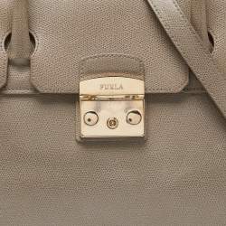 Pre Owned Furla Grey Leather Large Metropolis Tote