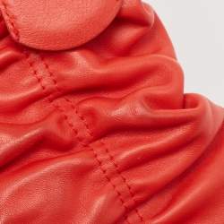 Pre Owned Furla Orange Pleated Leather Tote