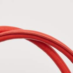 Pre Owned Furla Orange Pleated Leather Tote