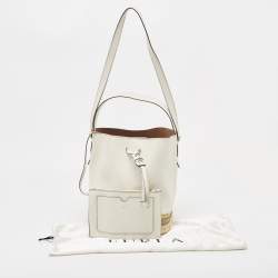 Pre Owned Furla Multicolor Leather and Jute Bucket Bag