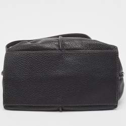 Furla Black Leather Ring Handle Baguette Bag