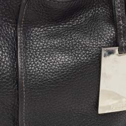 Furla Black Leather Ring Handle Baguette Bag