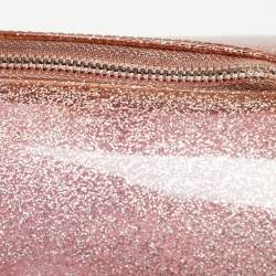 Furla Pink Glitter Rubber Medium Candy Satchel