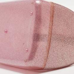 Furla Pink Glitter Rubber Medium Candy Satchel