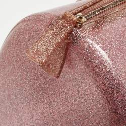 Furla Pink Glitter Rubber Medium Candy Satchel