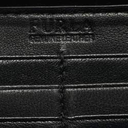 Furla Black Quilted Leather XL Cometa Zip Around Wallet 
