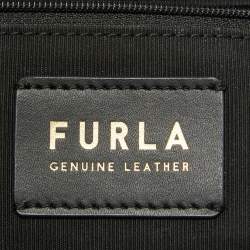 Furla Black Woven Leather and Suede Essentials Clutch