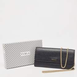 Furla Black Leather Babylon Wallet on Chain 