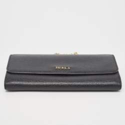 Furla Black Leather Babylon Wallet on Chain 