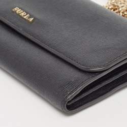 Furla Black Leather Babylon Wallet on Chain 