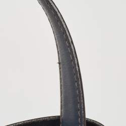 Furla Navy Blue Leather Stacy Drawstring Bucket Bag