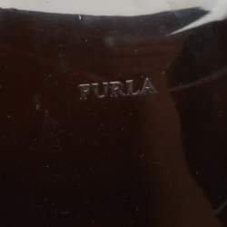 Furla Dark Brown/Beige Rubber and Leopard Print Leather Medium Candy Satchel