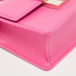 Furla Pink Leather Micro Venere Top Handle Bag