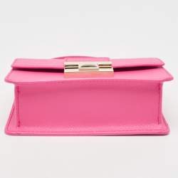 Furla Pink Leather Micro Venere Top Handle Bag