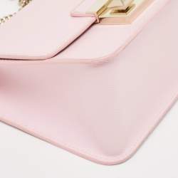 Pre Owned Furla Light Pink Leather Bella Chain Shoulder Bag
