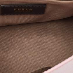 Pre Owned Furla Light Pink Leather Bella Chain Shoulder Bag