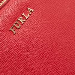 Pre Owned Furla Red Leather Lilli Camera Crossbody Bag