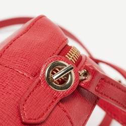 Pre Owned Furla Red Leather Lilli Camera Crossbody Bag