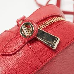 Pre Owned Furla Red Leather Lilli Camera Crossbody Bag