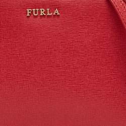 Pre Owned Furla Red Leather Lilli Camera Crossbody Bag