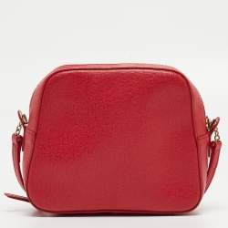 Pre Owned Furla Red Leather Lilli Camera Crossbody Bag
